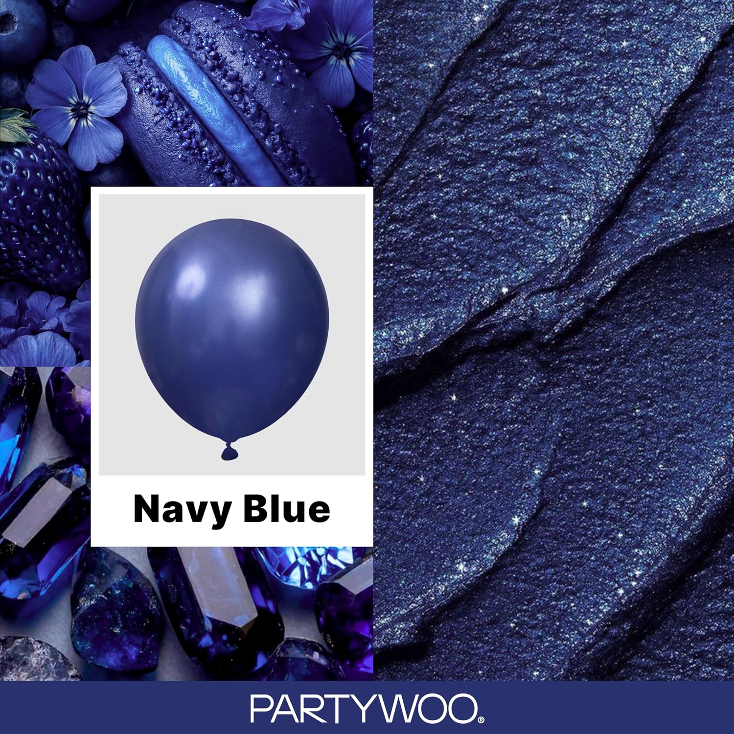 PartyWoo Navy Blue Balloons 152pcs Different Sizes of 18 12 10 5 Inch Dark Blue Balloon Arch Kit Garland for Graduation Wedding Sports Baby Shower Birthday Bachelorette Party Decorations Blue-Z90