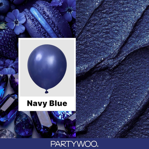 PartyWoo Navy Blue Balloons 152pcs Different Sizes of 18 12 10 5 Inch Dark Blue Balloon Arch Kit Garland for Graduation Wedding Sports Baby Shower Birthday Bachelorette Party Decorations Blue-Z90