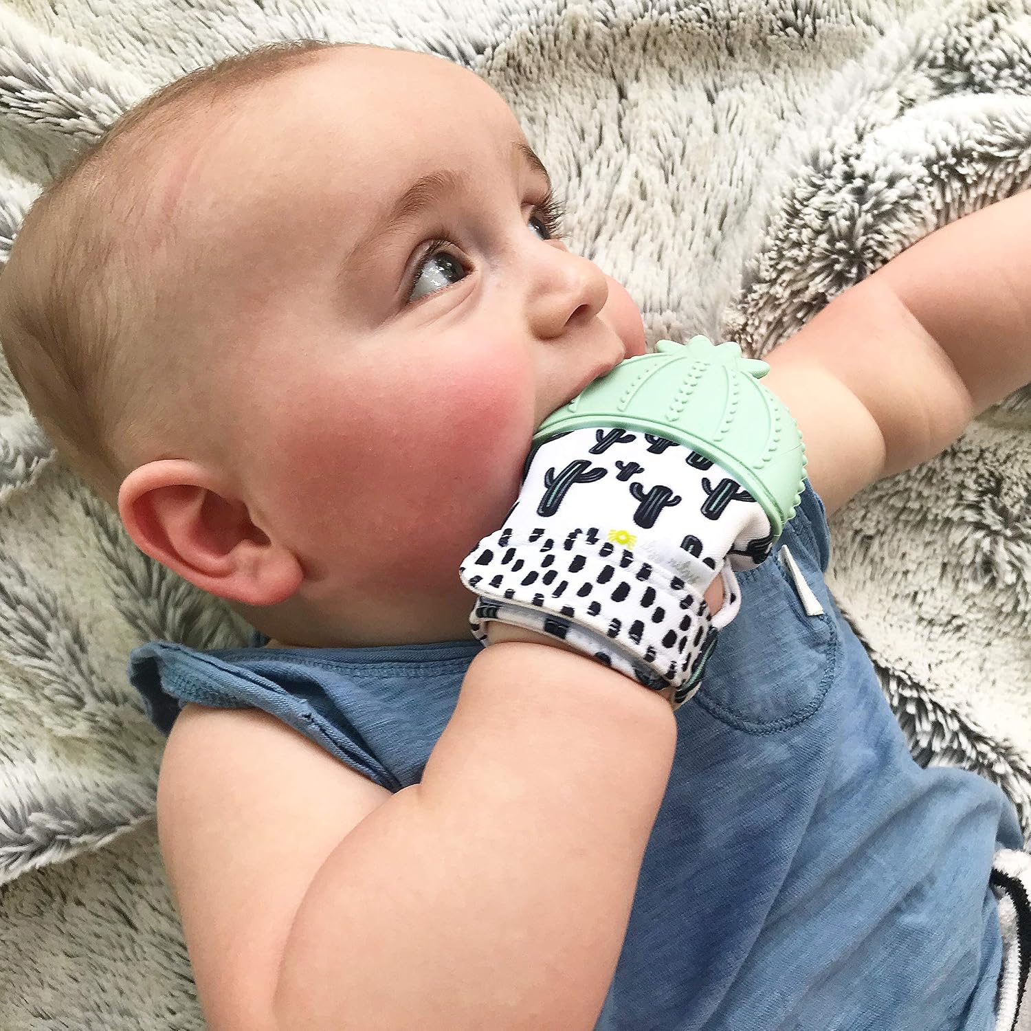 Itzy Ritzy Silicone Teething Mitt, Soothing Infant Teething Mitten (Cactus)
