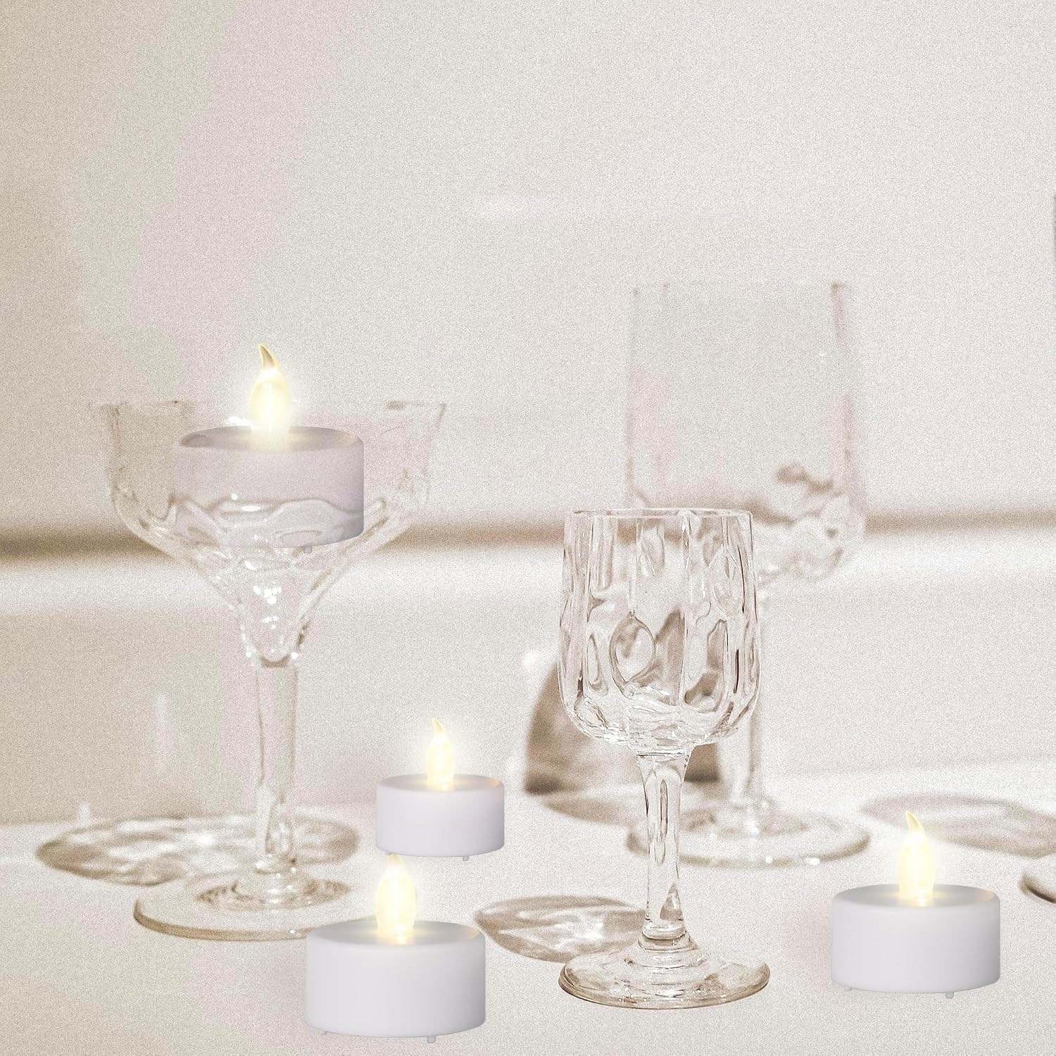 100PCS Flameless LED Tea Lights Candles, Realistic and Bright Flickering Long Lasting 200Hours Battery-Powered, Ideal Party, Wedding, Birthday,Halloween, Christmas ,Home, Table Decoration WarmWhite