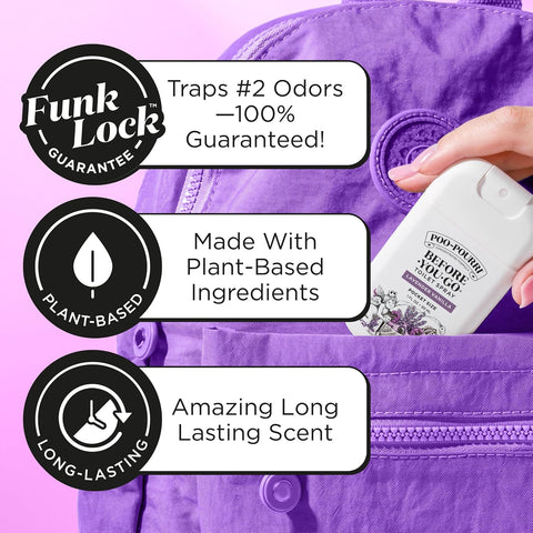 Poo-Pourri Before-You-Go Pocket Toilet Spray, Travel Essentials, Lavender Vanilla, 1 Fl Oz, Up to 50 Uses, On-The-Go Bathroom Odor Deodorizer with Essential Oils, TSA Approved Size