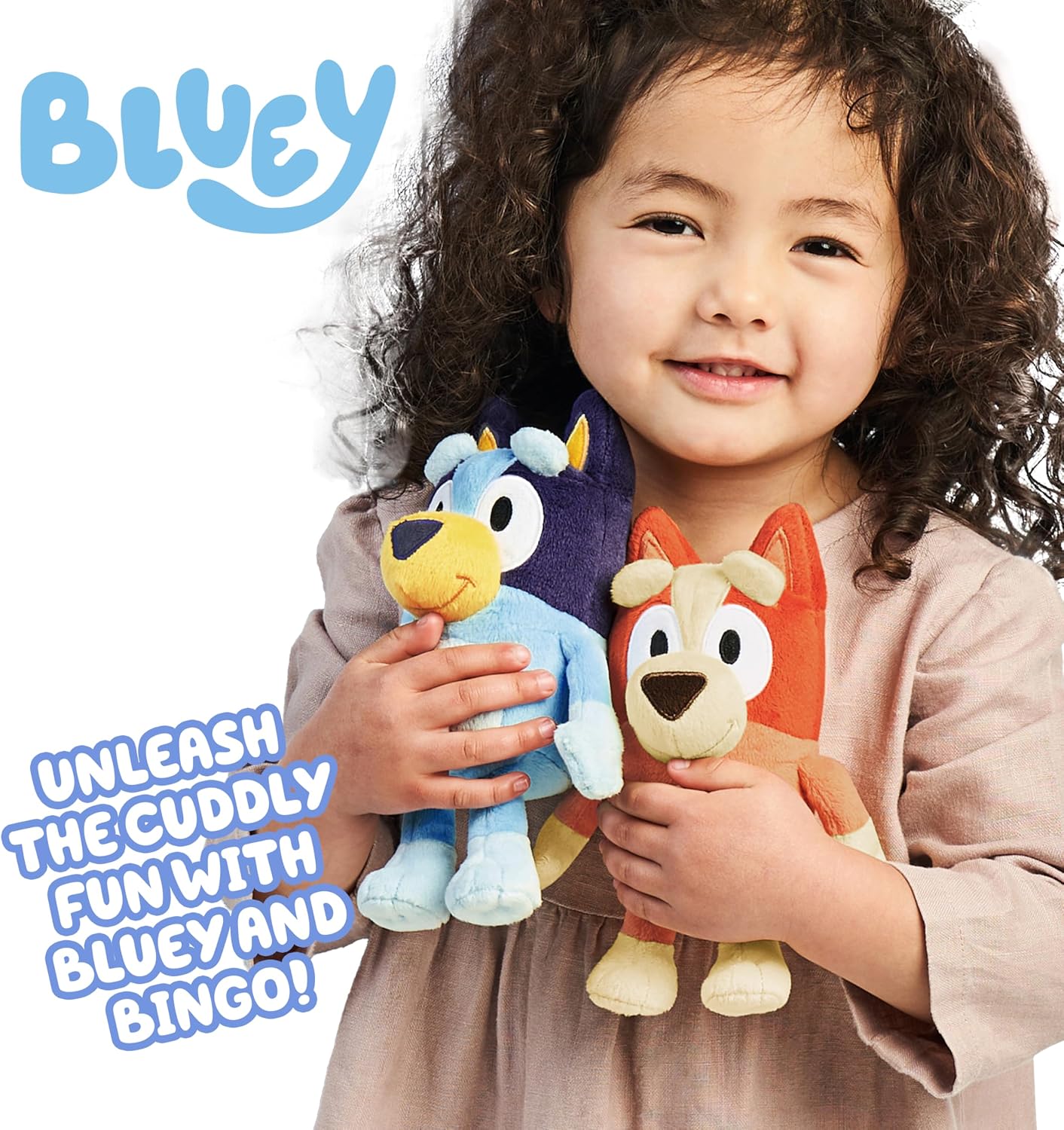 Bingo & Bluey Plush Toys 2-Pack, Soft Deluxe Fabric, Embroidered