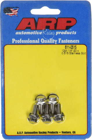 ARP 6110515 Stainless Steel 1/4-20 12-Point Bolts - Pack of 5