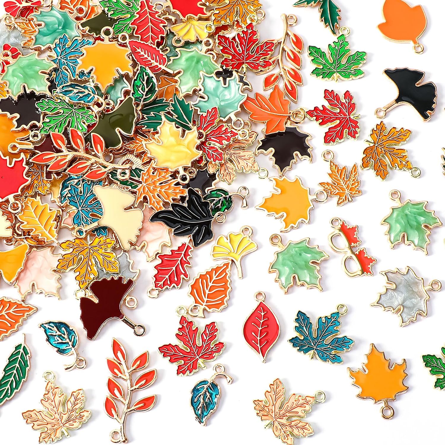 MARFOREVER 120 Pcs Maple Leaf Charm Fall Charms for Jewelry Making