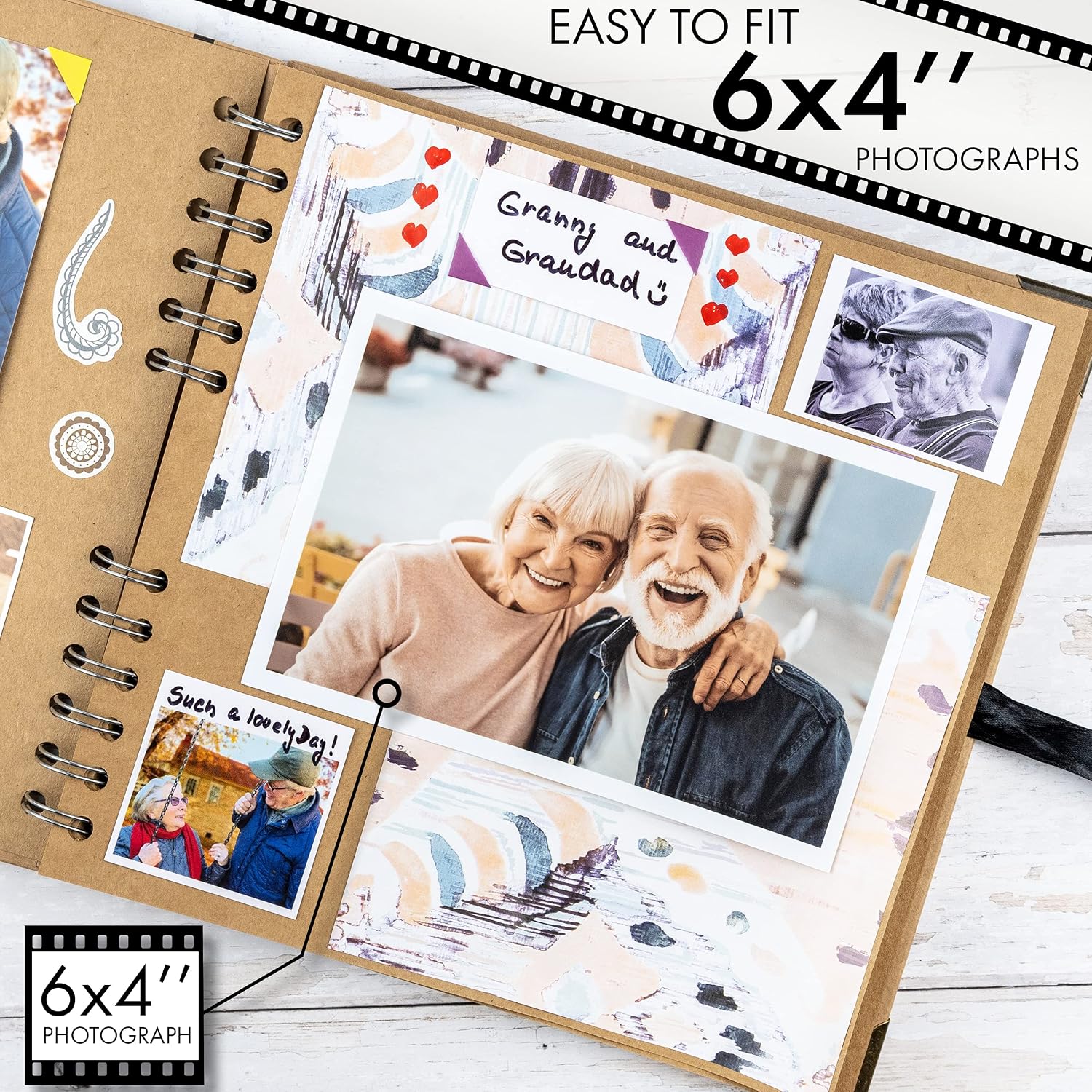Bstorify Scrapbook Album 60 Pages (8 x 8 Inch) Brown Photo Album Scrap Book