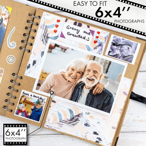 Bstorify Scrapbook Album 60 Pages (8 x 8 Inch) Brown Photo Album Scrap Book