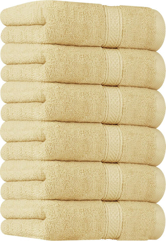 Utopia Towels 6 Pack Premium Hand Towels, 16x28 in, 600 GSM Cotton, Beige