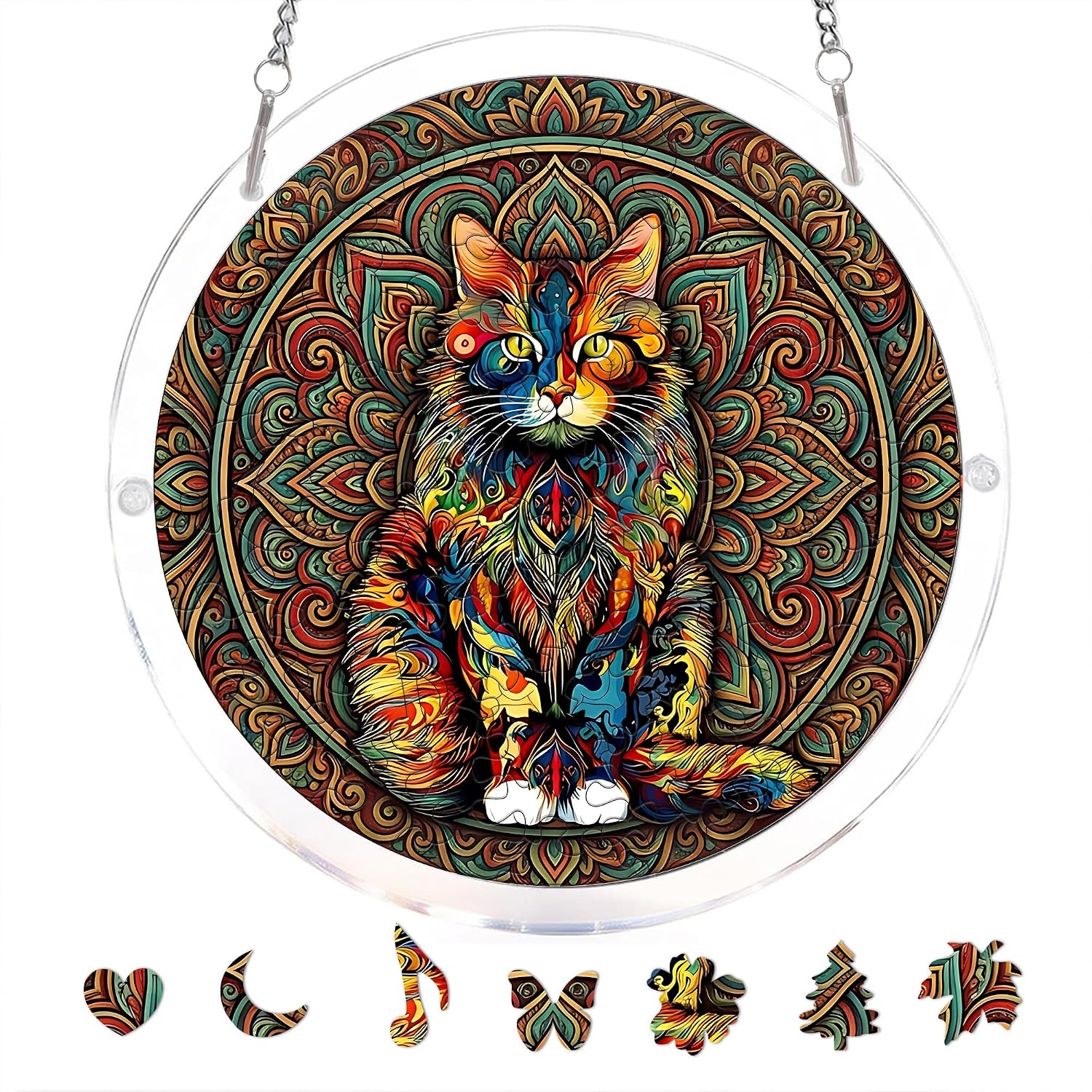 Acrylic Jigsaw Puzzle Suncatcher, Stained Glass Suncatcher Puzzle