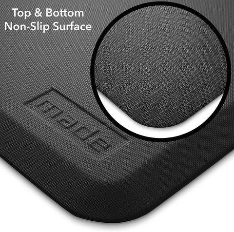 Made Medical 73" x 24" Bedside Non-Slip Fall Mat for Elderly - Fall Prevention Anti-Skid Pad with Beveled Edge Anti-Fatigue Floor Mat, Black