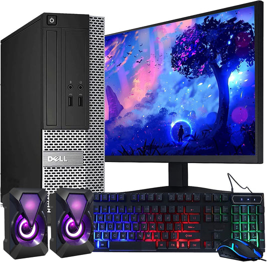 Dell OptiPlex Computer Desktop PC, Intel Core i5 3rd Gen 3.2 GHz, 16GB RAM, 2TB HDD, New 22 Inch LED Monitor, RGB Keyboard and Mouse, WiFi, Windows 10 Pro (Renewed)