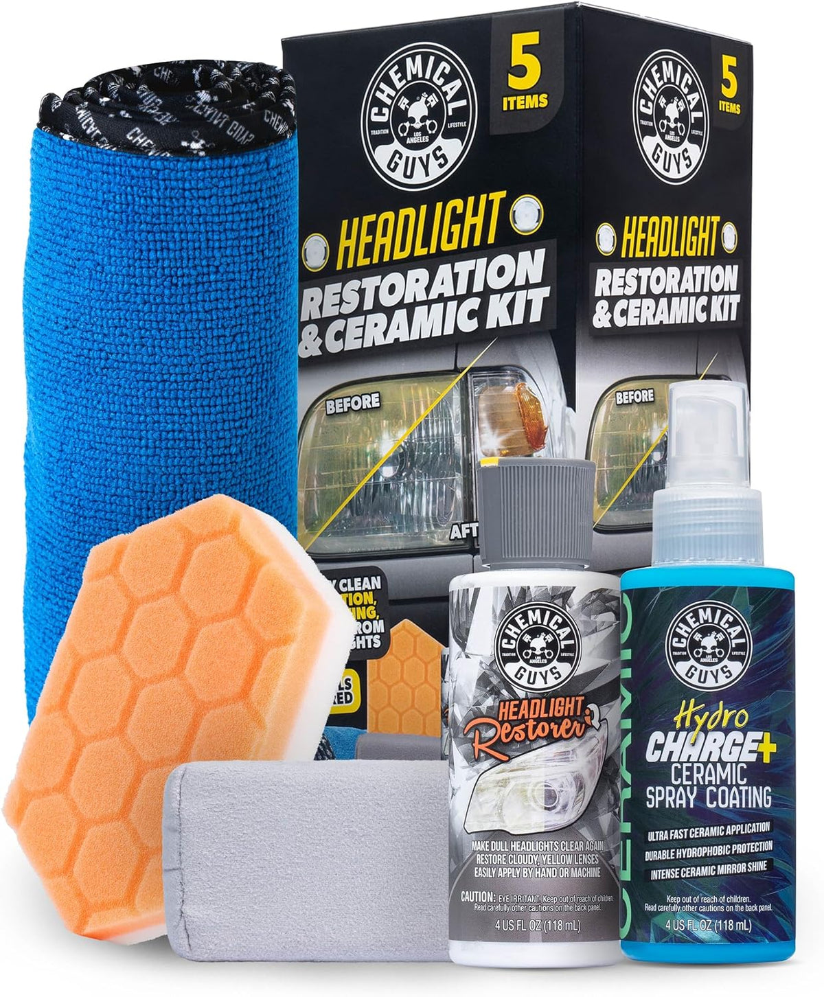 Chemical Guys, Headlight Restoration & Ceramic Kit, with Applicator