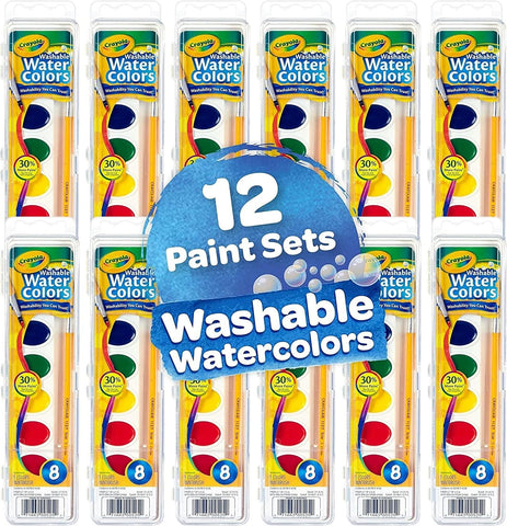 Crayola Washable Watercolor Paint Sets, Bulk Art Supplies for Teacher 12ct