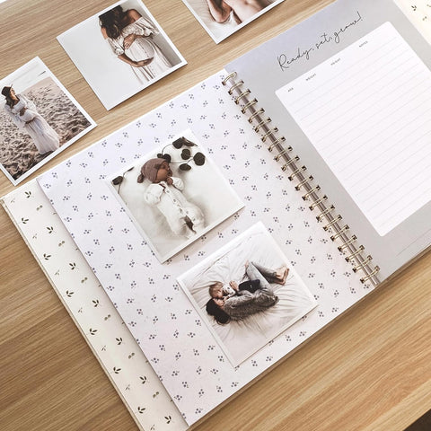 Peachly Baby Book for Girl - First Year Memory Book Keepsake - Clementine