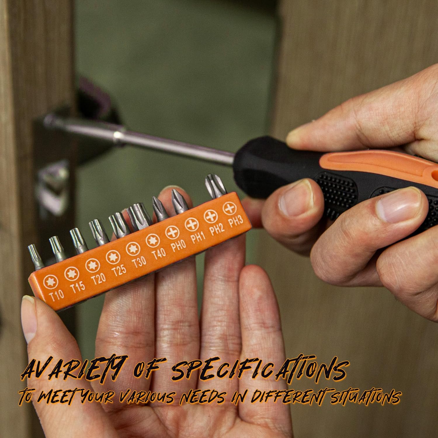 CARTMAN 39-Piece Household Tool Set, Orange Hand Kit With Storage Case