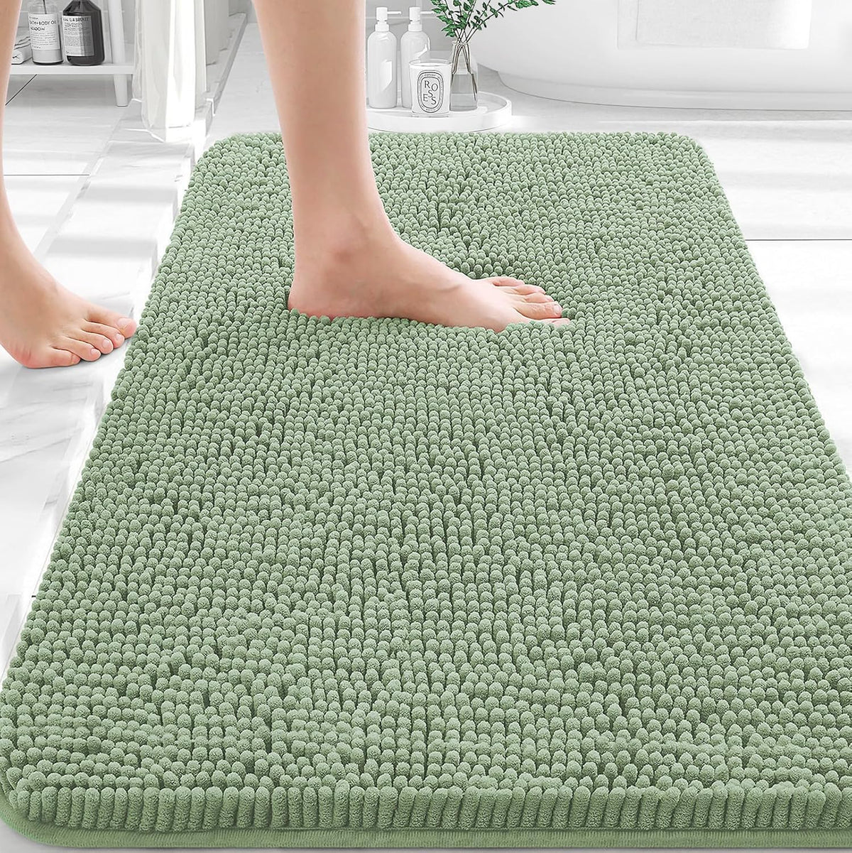 OLANLY Bathroom Rugs 36x24, Extra Soft Absorbent Chenille Bath Rugs