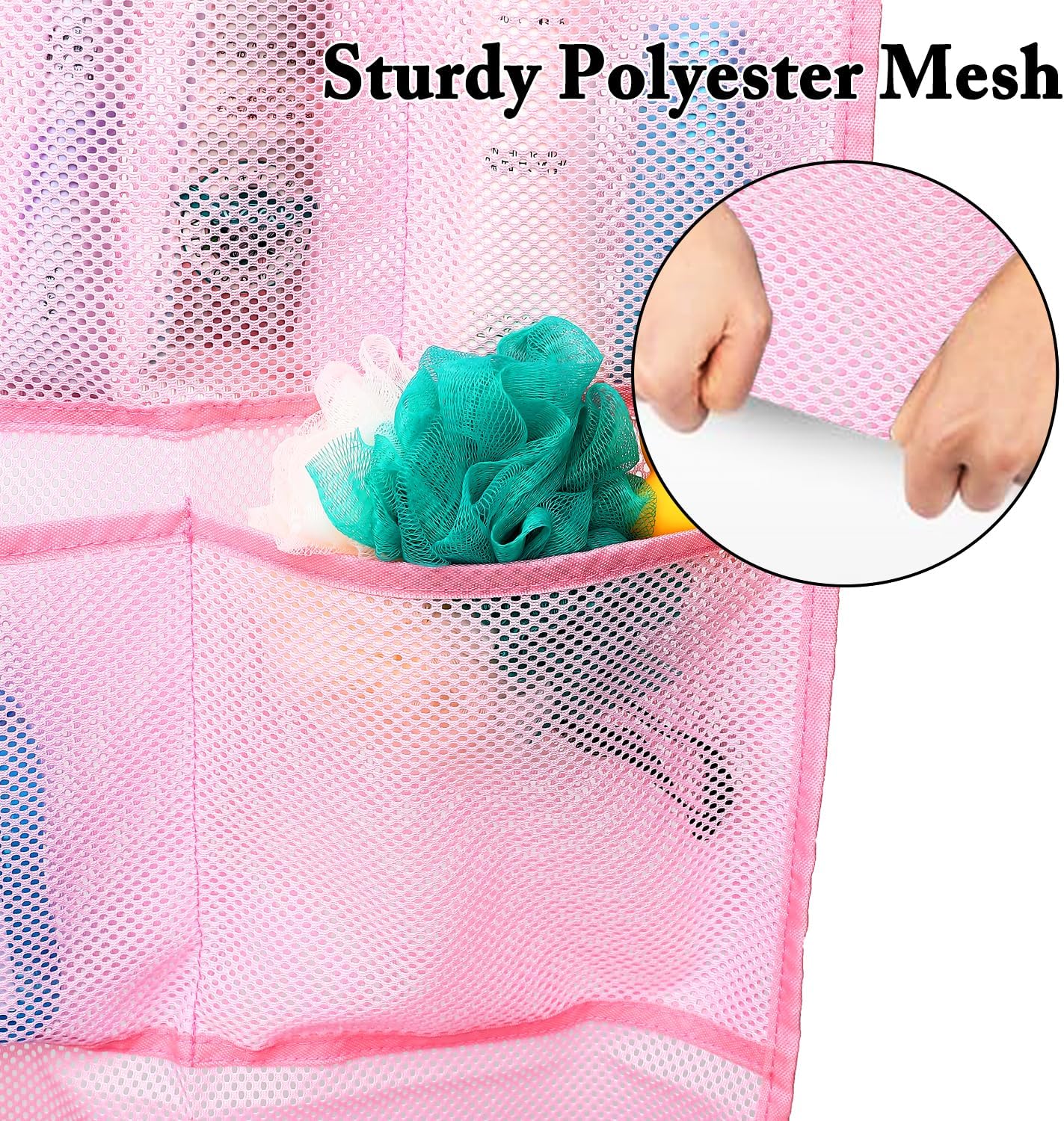 Fammart Mesh Shower Caddy Hanging, Quick-Drying Shower Organizer with 7 Pockets, Portable Bathroom Organizers and Storage for Shampoo, Soap, Loofah, Travel, and Cruise Essentials