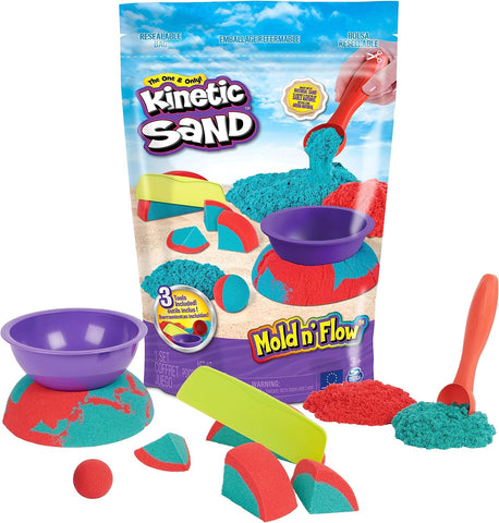 Kinetic Sand Mold n' Flow Set, Moldable Play Sand Sensory Toys, Ages 3+