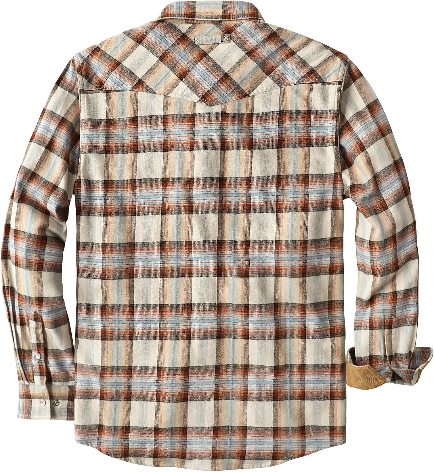 Dubinik® 6 oz Flannel Shirt for Men Western Pearl Snap Shirts Long Sleeve