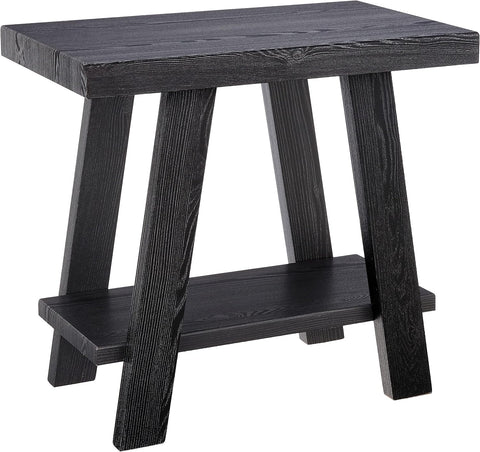 Roundhill Furniture Athens Contemporary Two-Tone Wood Shelf Side Table, Weathered Gray and Beige