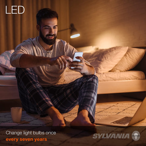 SYLVANIA ECO LED A19 Light Bulb, 100W Equivalent, Efficient 14.5W, 7 Year, 1450 Lumens, Non-Dimmable, Frosted, 2700K, Soft White - 6 Pack (40885)