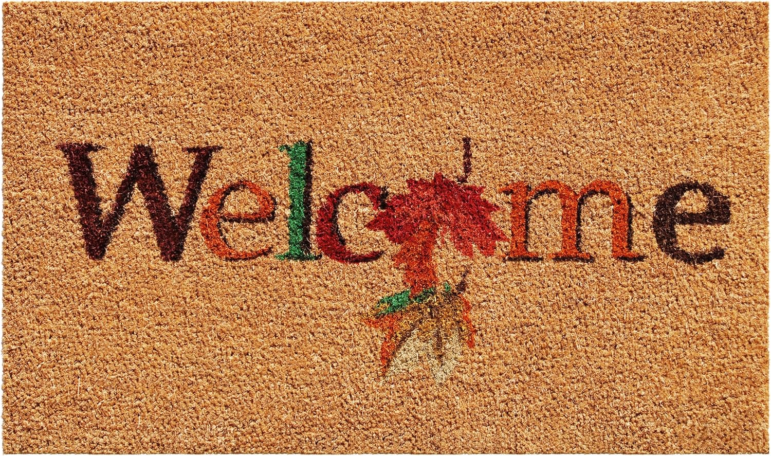 Calloway Mills 121301729 Fall Beauty Outdoor Coir Doormat, Non Slip Vinyl Backing,Fall Front Door Mat,17" x 29"