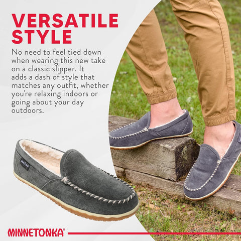 Minnetonka Men's Tilden Moccasin Suede Slipper