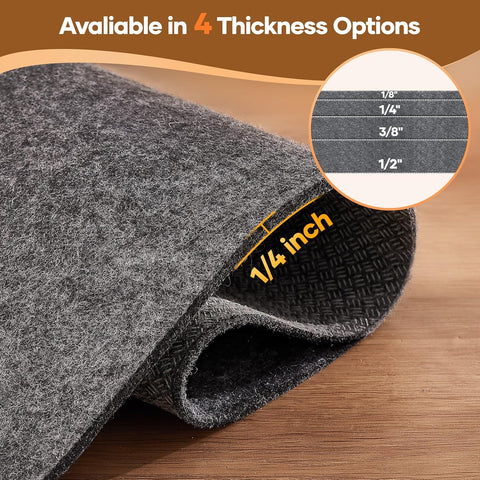 Veken Non Slip Cushioned Rug Pad Gripper, Felt and Silicone Backing, 2.5 x 8 Ft, 1/8" Thick Runner Carpet Liner Protector Mat for Area Rugs and Hardwood Floors, with 99 Pcs Anti-Slip Strips Pattern