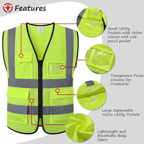 Reflective Safety Vest for Men Women Construction Vest ANSI Standard AP1