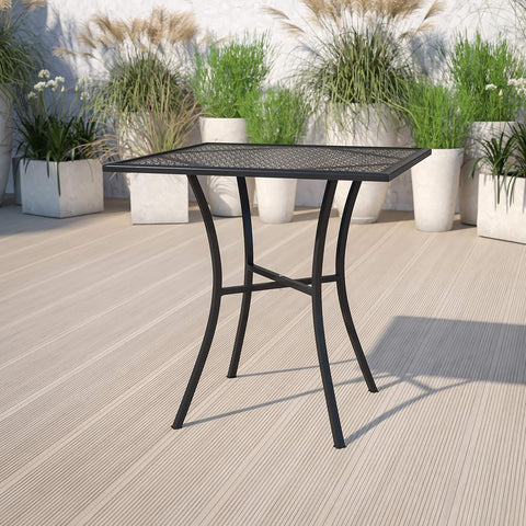 Flash Furniture 28" Square Patio Table, Black