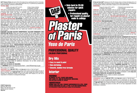 DAP Plaster of Paris (Dry Mix), White, 4 Lb Tub (7079810308)