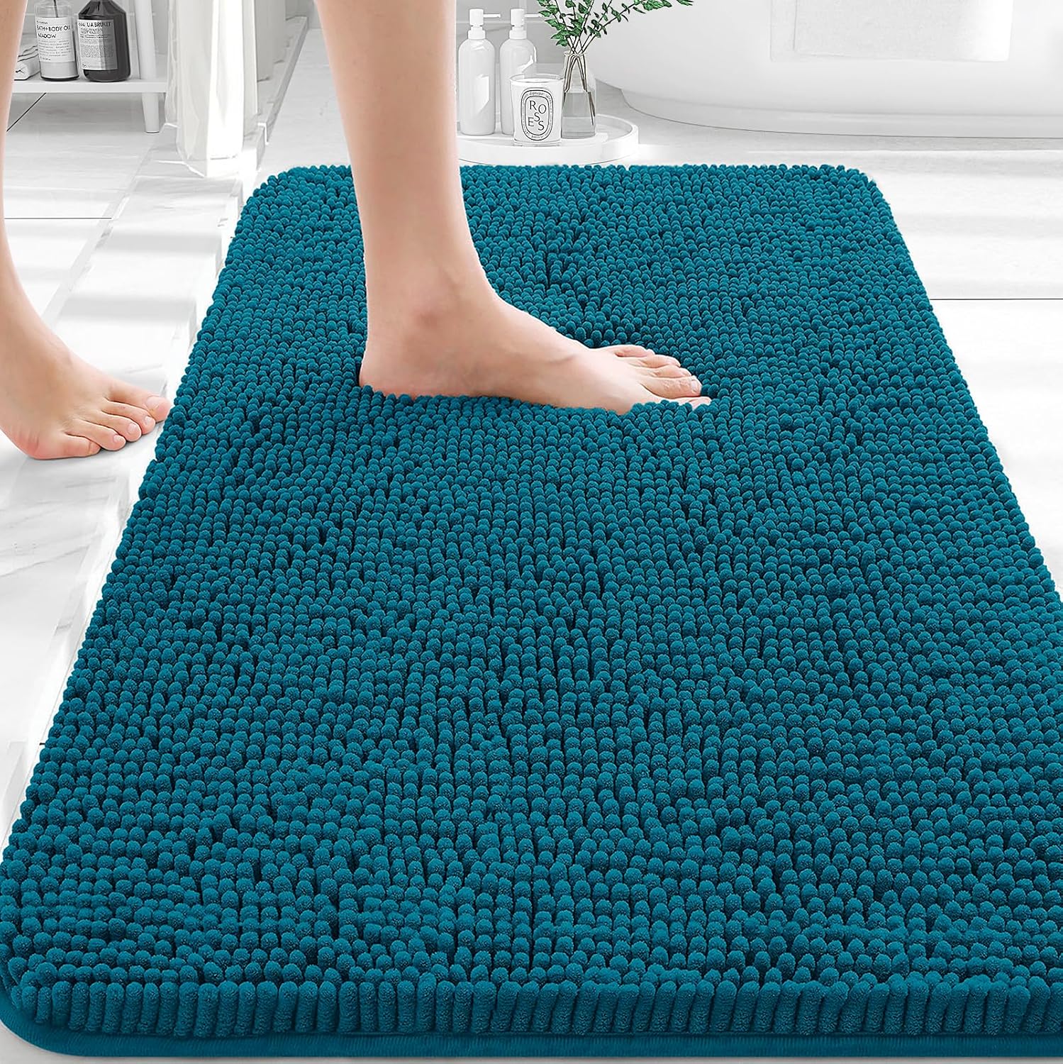 OLANLY Bathroom Rugs 30x20, Extra Soft Absorbent Chenille Bath Rugs