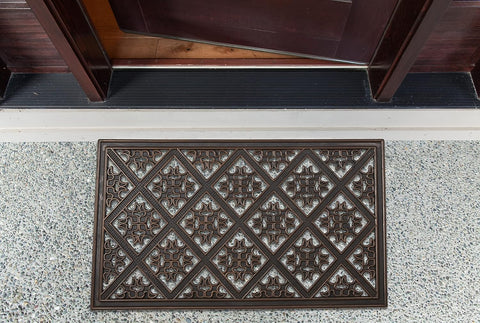 DII High Traffic All-Weather Rubber Doormat, 18x30, Welcome Scroll