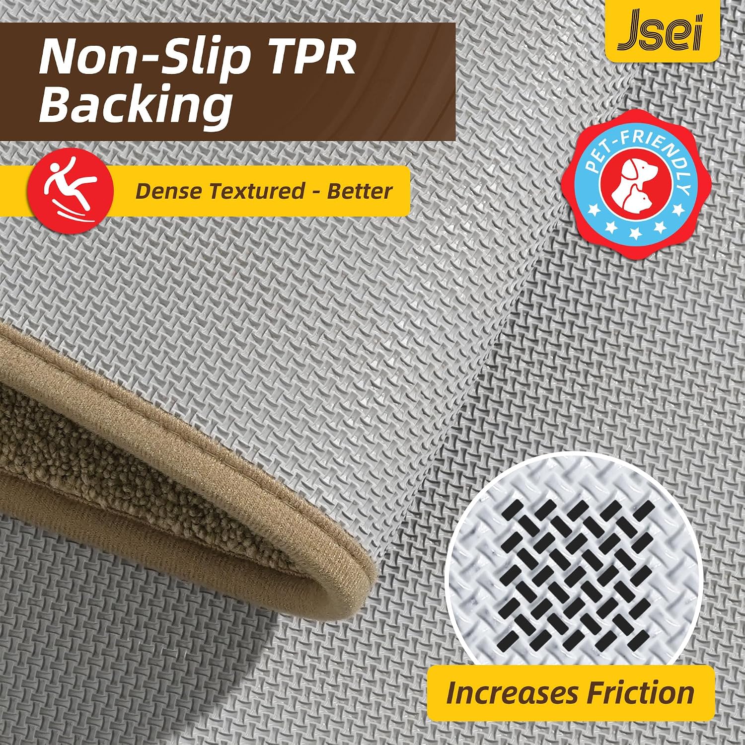 JSEI Door Mat for Entrance 20"x48", Dirt Trapper Doormat, Beige