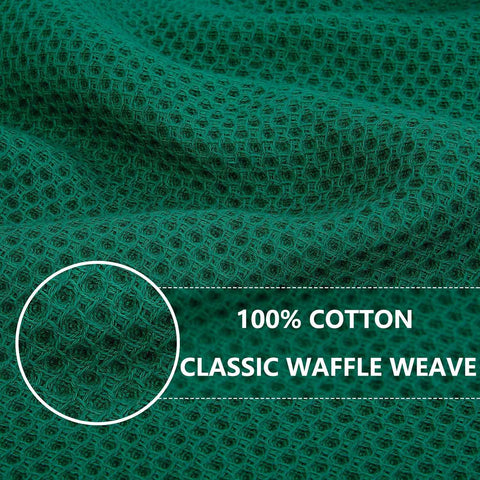 Homaxy 100% Cotton Waffle Weave Kitchen Dish Towels 6-Pack, Dark Green