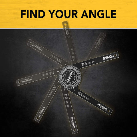 LEXIVON Aluminum Miter Saw Protractor | 7-Inch Rust Proof Angle Finder Featuring Precision Laser Engraved Scales (LX-230)