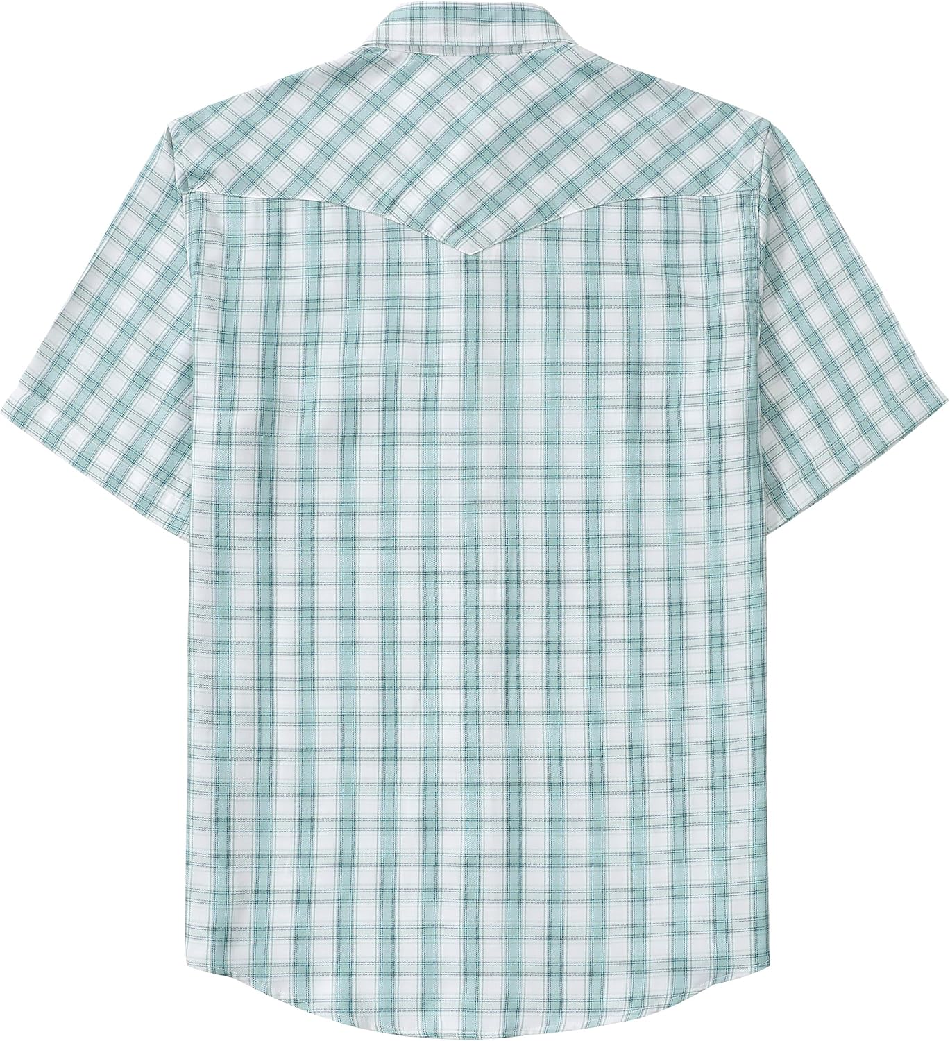 Dubinik® Viscose Made from Bamboo Mens Short Sleeve Shirts Plaid Shirt Western Cowboy Pearl Snap Casual Plaid Shirts for Men