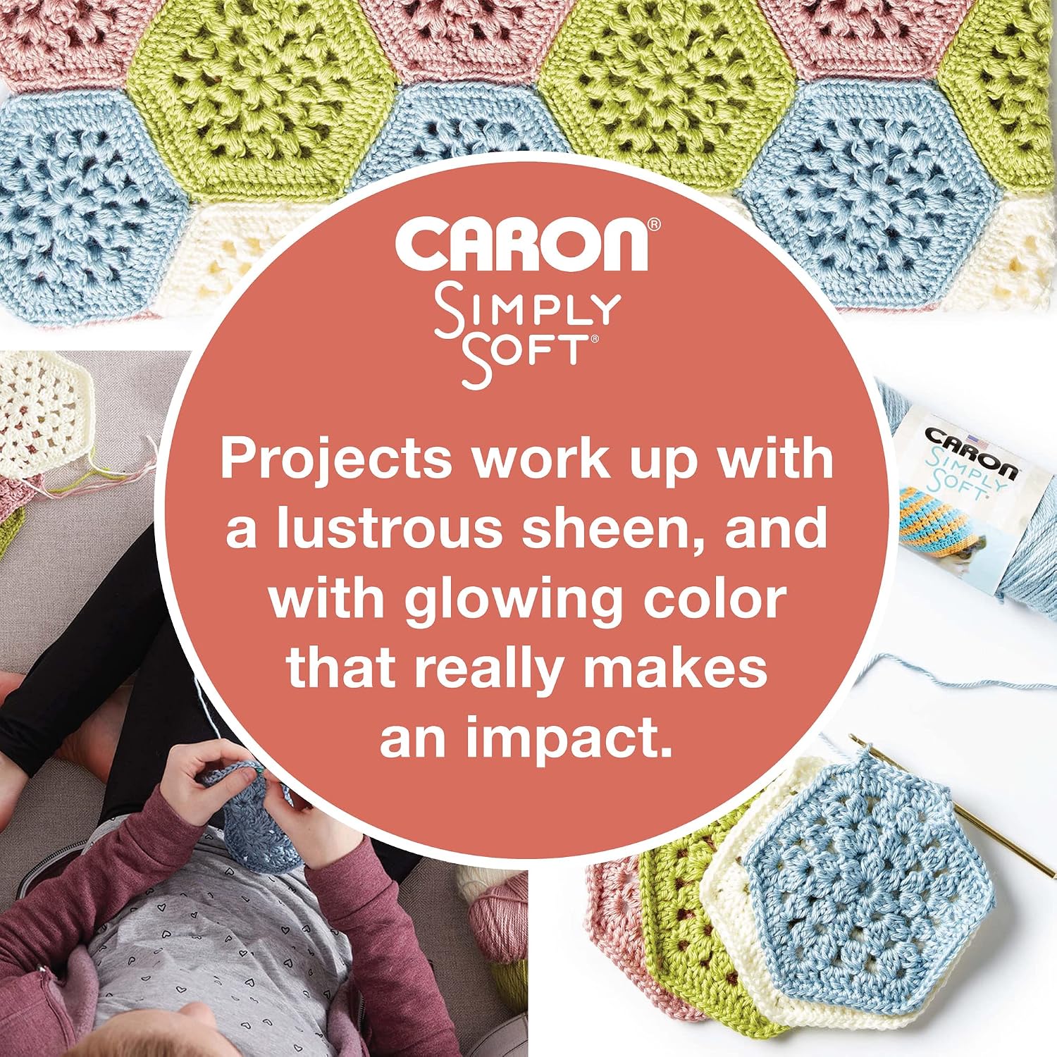 Caron Simply Soft Yarn for Crocheting & Knitting, Plum Wine, 3-Pack