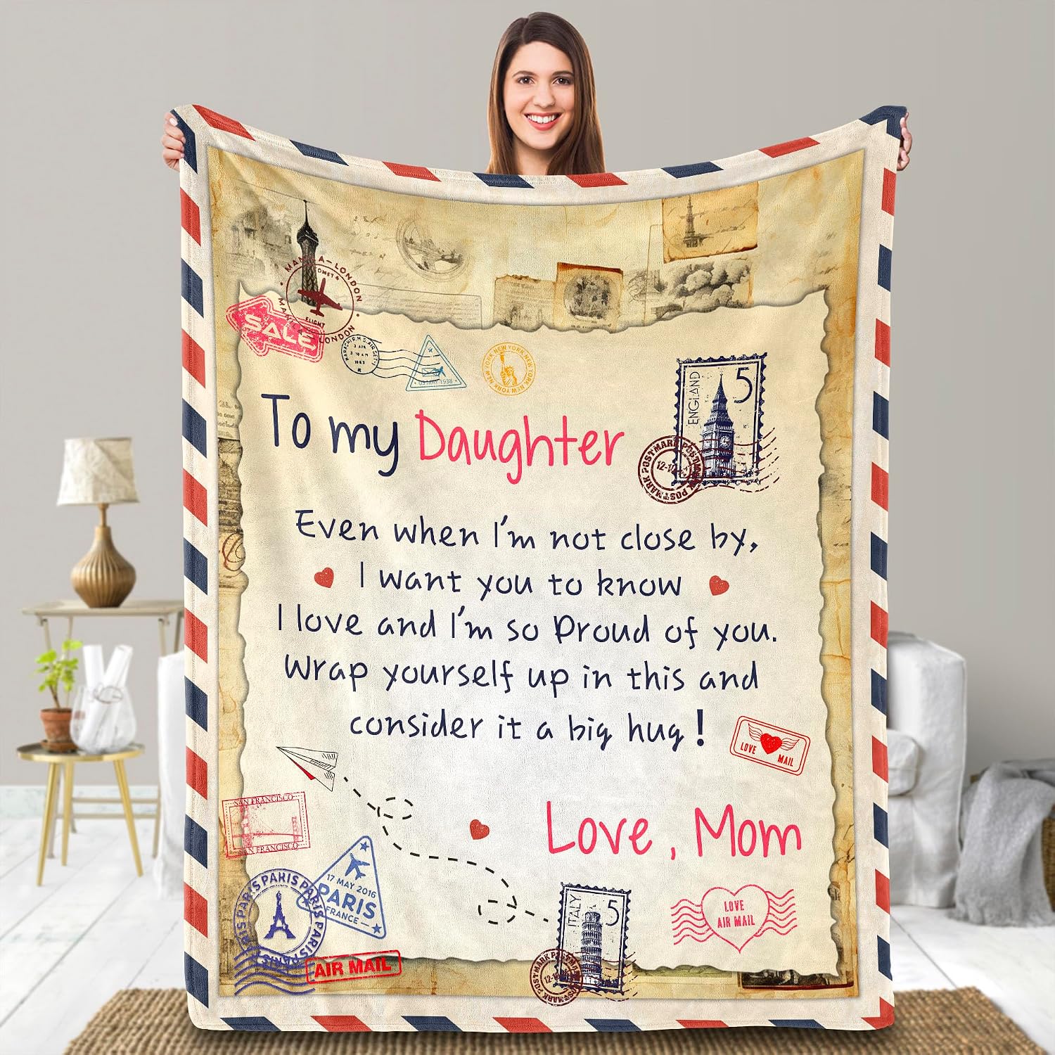 UFOORO Throw Blanket Gifts for Daughter from Mom, Best for Daughter, Present for Adult Daughters, Mothers Day Christmas Valentines Birthday Gifts 55"X70"