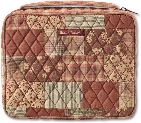 Bella Taylor Bible Cover, Quilted Bible Case, Burgundy Patch