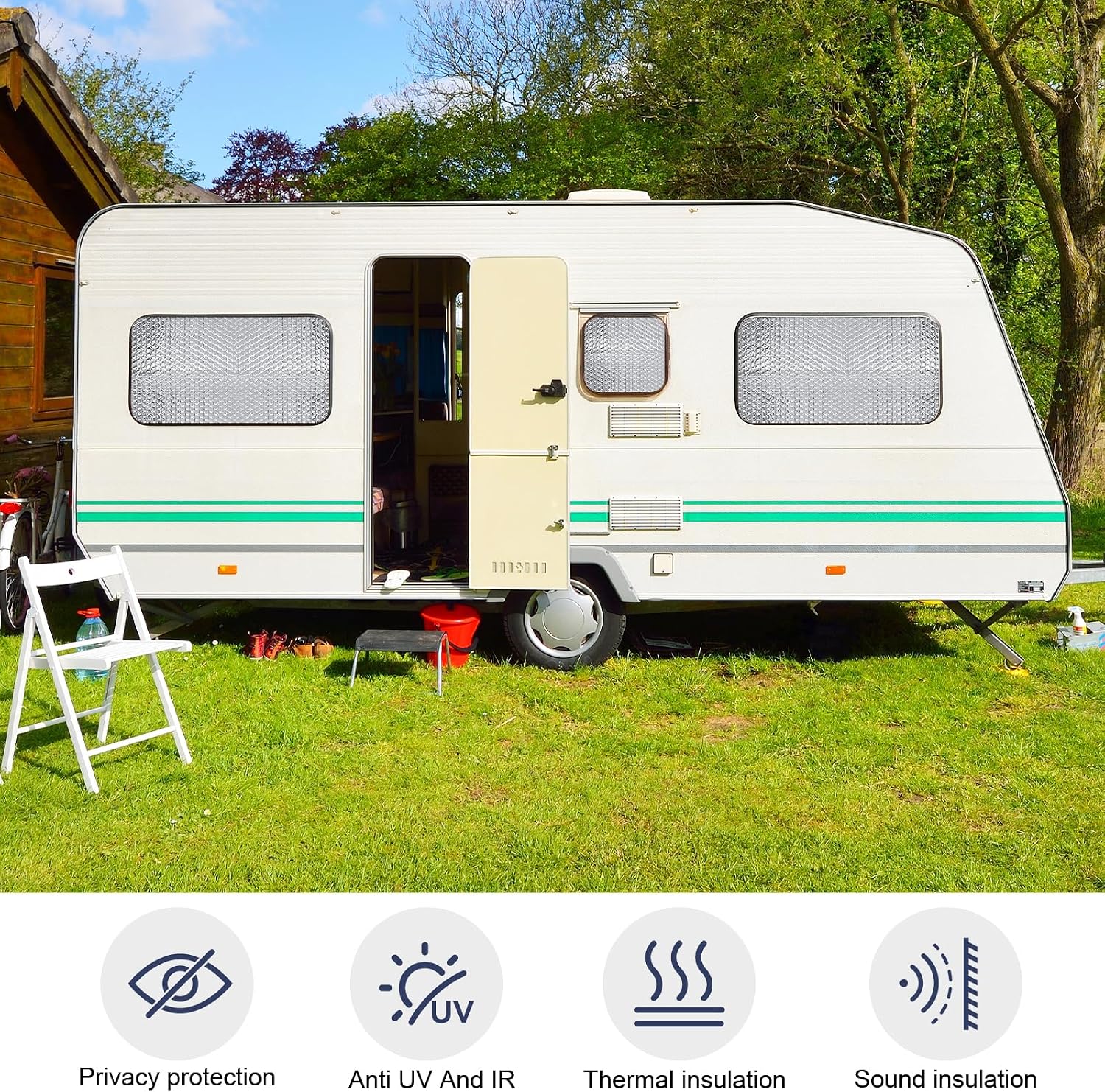 DGSL Double Reflective Bubble Foil Insulation Foam, 23.6 in X 10 FT Aluminum Foil Thermal Insulation Radiant Barrier for Window, Garage Door, RV, Roof