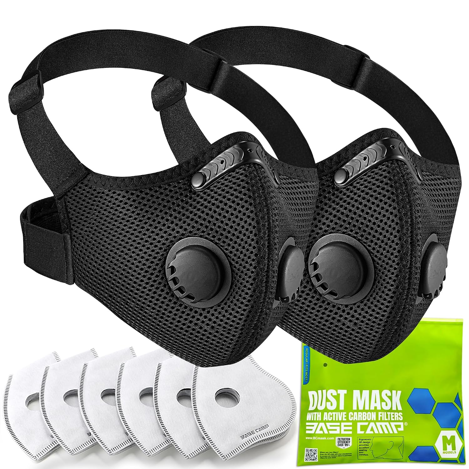 BASE CAMP M PRO Dust Mask, All day Comfortable Reusable Respirator Mask for Dust, Safety Work Mask for Woodworking