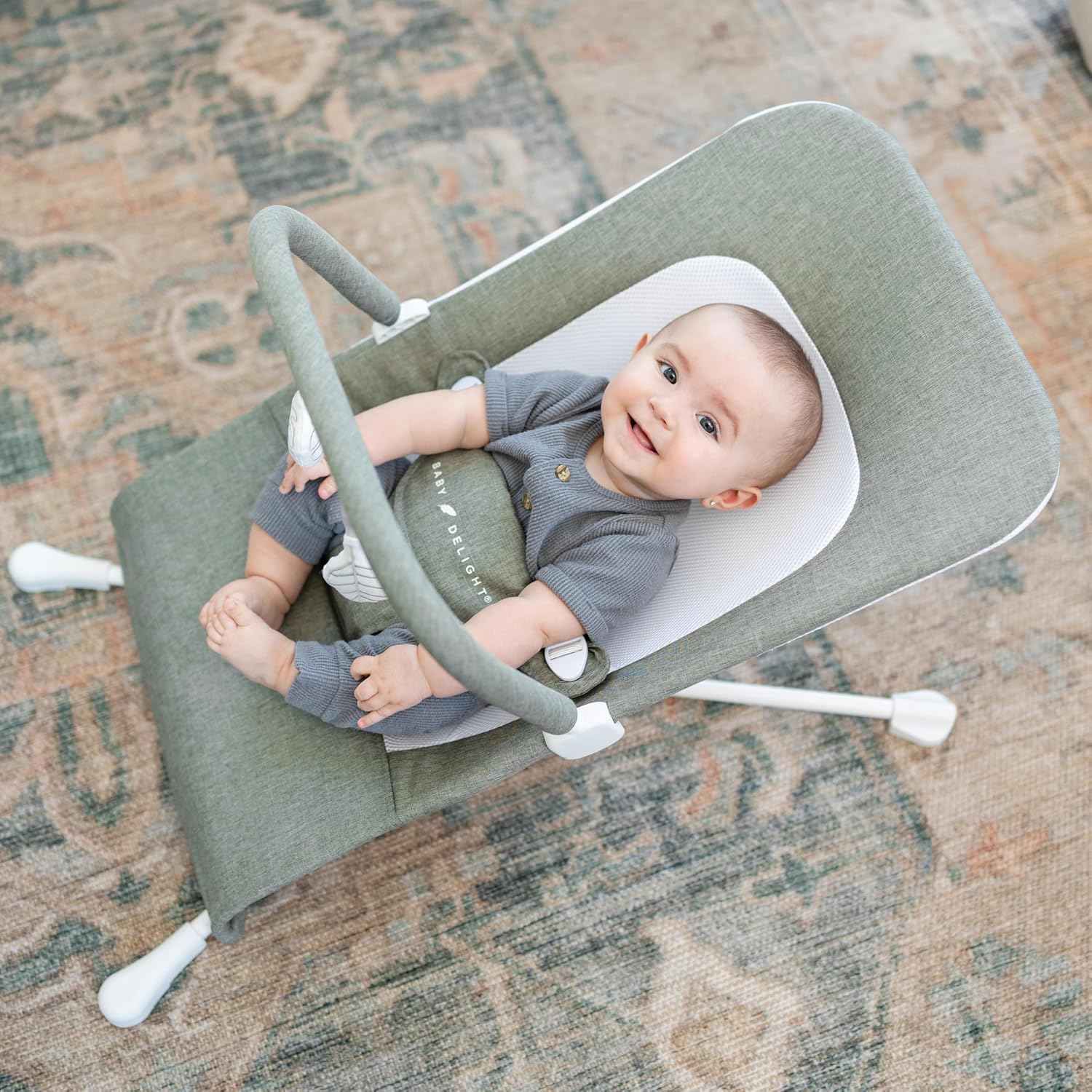 Baby Delight Highland Baby Bouncer, Sage Tweed