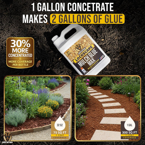 PetraMax Lockscape Rock and Mulch Glue for Landscaping with Sprayer, 1 Gal