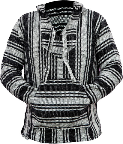 Del Mex Mexican Baja Hoodie Hippie Surf Poncho Sweater Sweatshirt Pullover Jerga