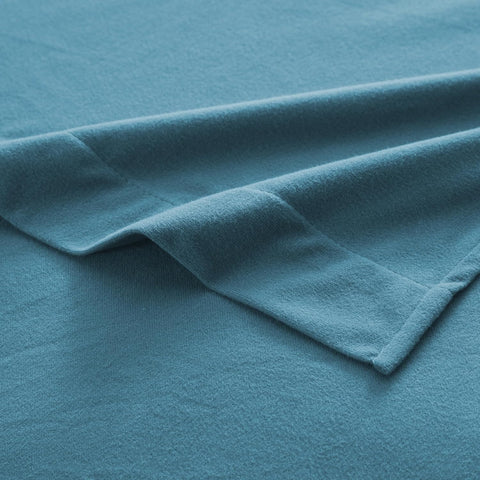 Sweet Home Collection Flannel Sheet Set, Denim Blue Full, Deep Pocket Soft Brushed Microfiber All-Season Bedding with Fitted Sheet, Flat Sheet & Pillowcase(s)