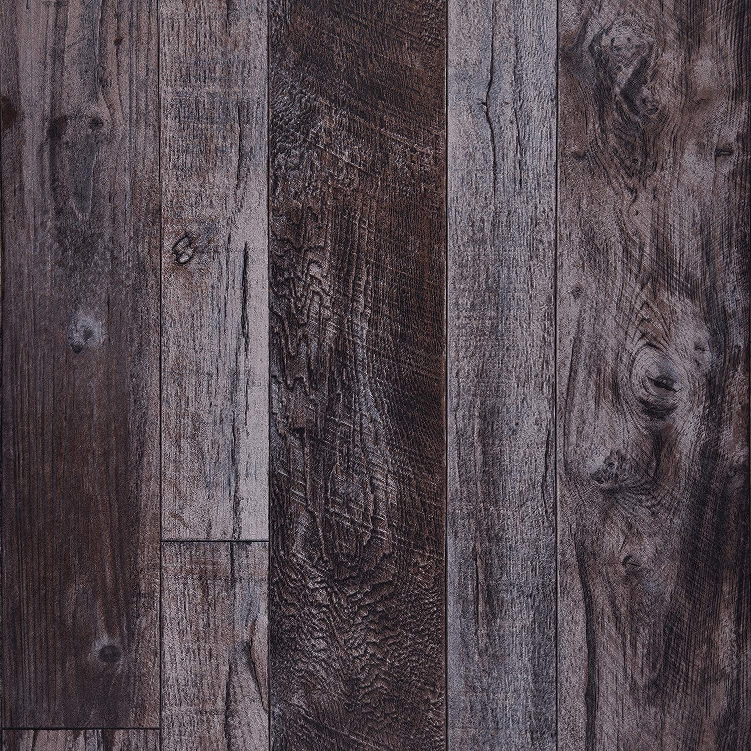 WENMER 17.71" x 590" Grey Wood Peel and Stick Shiplap Self Adhesive Wallpaper - Plank Wallpaper for Countertop, Cabinet, Shelf, Drawer, Wall, Door