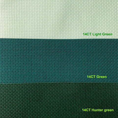 Aida Cloth 14 Count Cross Stitch Fabric,19×28inch (14CT, Light Green)