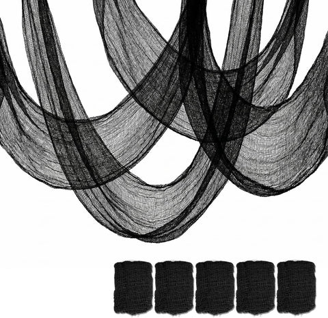 5Pcs Halloween Creepy Cloth Black 30×72inch - Halloween Decorations Clearance - Creepy Spooky Halloween Decorations Outdoor Indoor