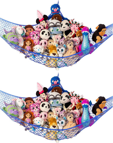 Large Stuffed Animal Storage Hammock 1 Pack | Holds 12 lbs | Corner Stuffed Animal Organizer | Plushie Net for Stuffed Animals | Stuffy Storage, Cute Bedroom, Room Decor | Black