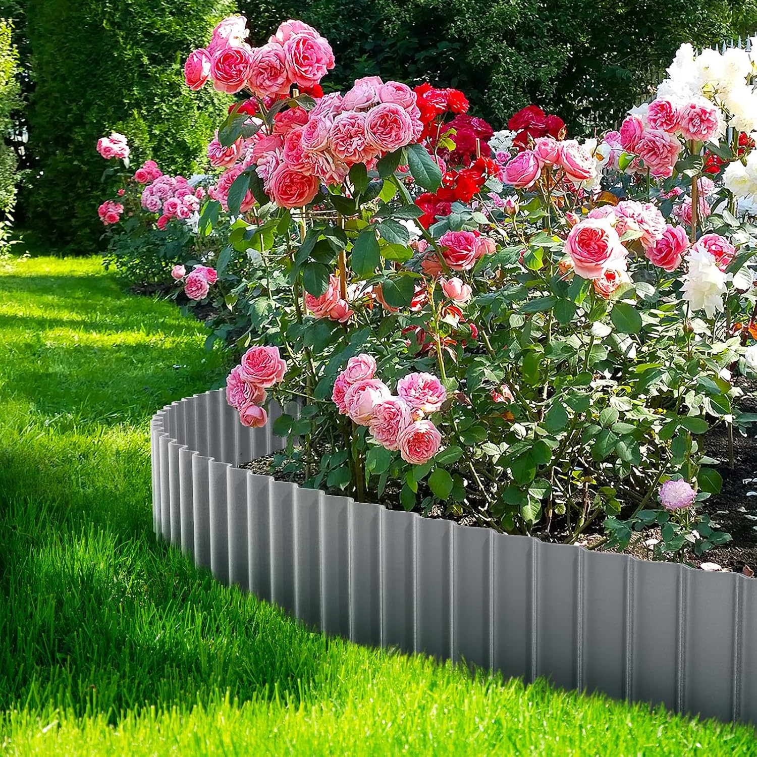 LAVEVE Corrugated Metal Garden Edging 6" x 20Ft, Landscape Edging Border